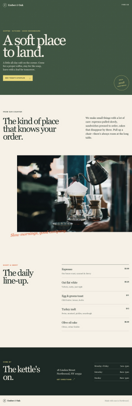 Coffee shop page generated by GPT 5.6 Terra — middle run