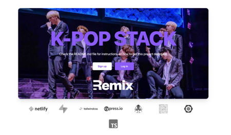 Netlify’s K-Pop Stack Homepage built with Remix, Supabase, and Tailwind CSS