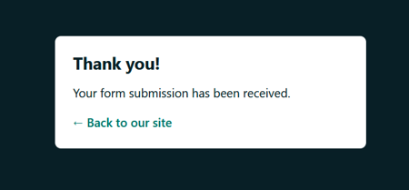 Thank you! Your form submission has been received. Back to our site.