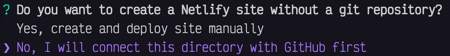 Connect to a GitHub or git provider first
