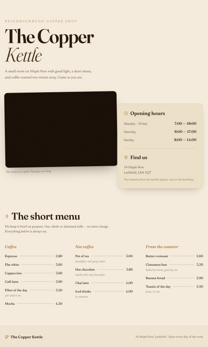 Coffee shop page generated by Kimi K3 — middle run