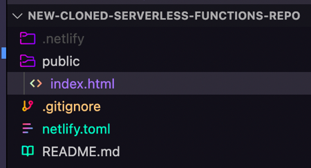 new-cloned-serverless-functions-repo with list of files