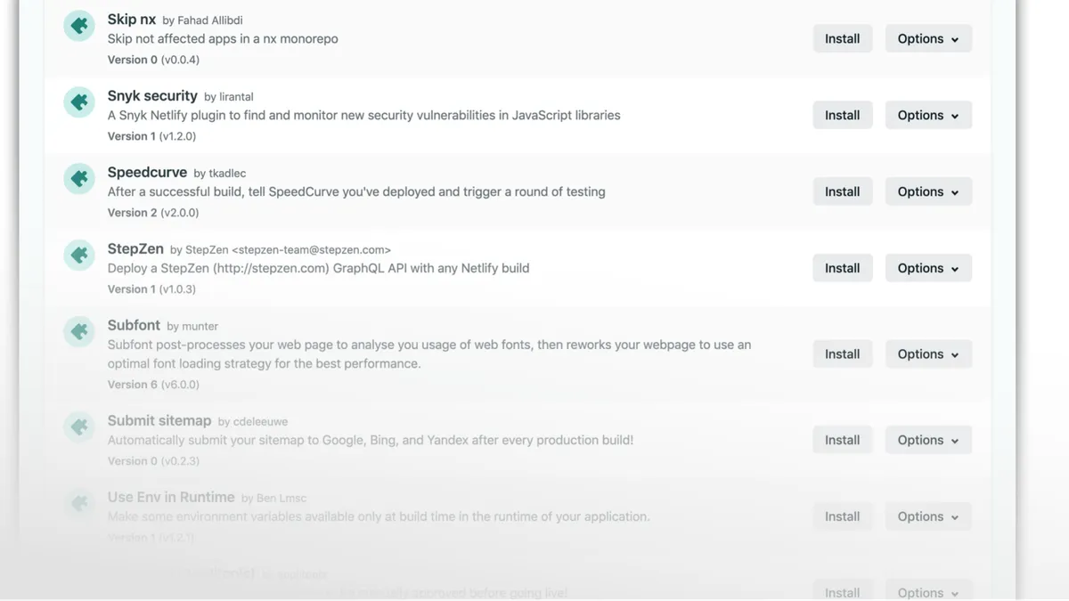 Build plugins dashboard