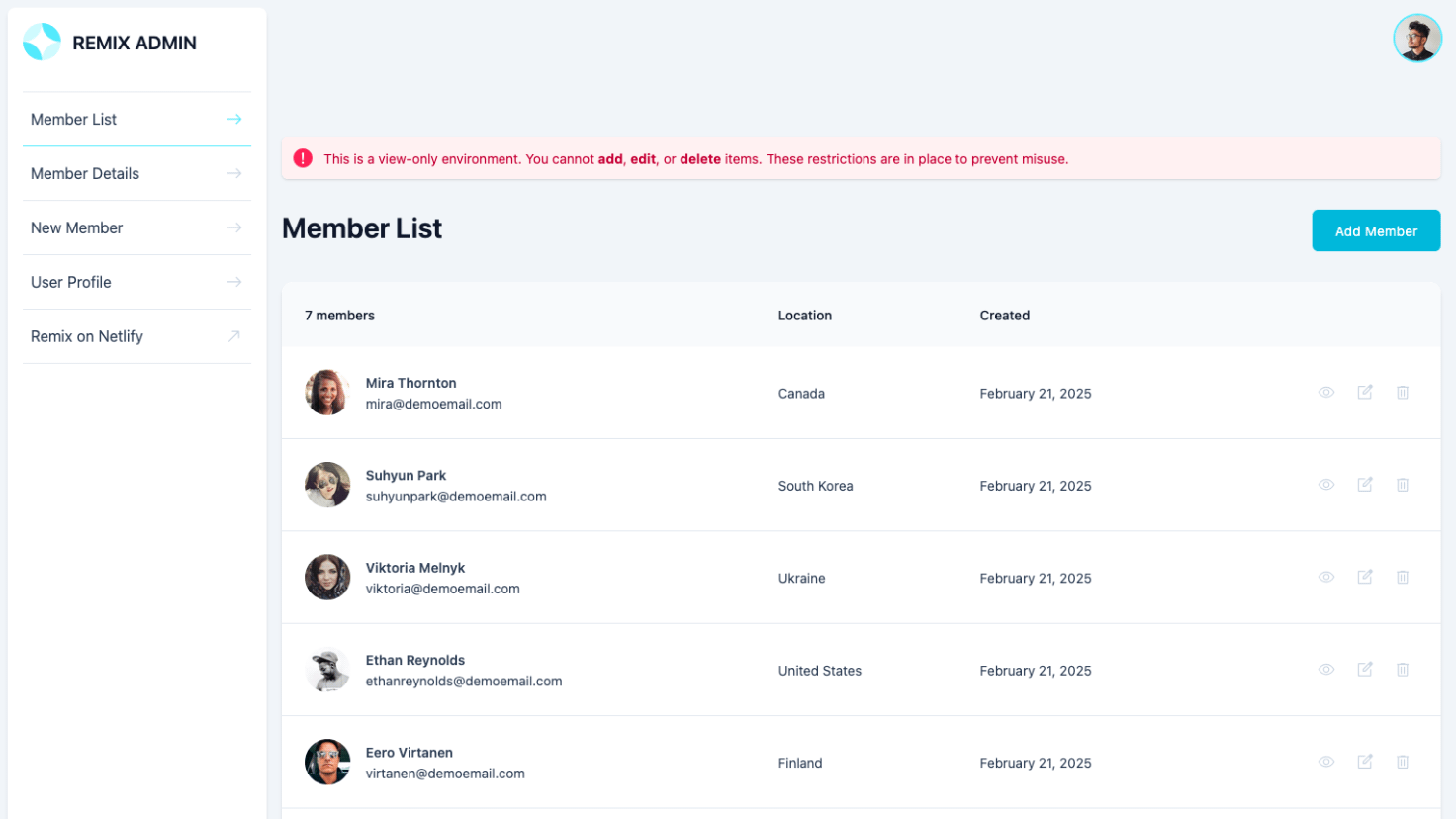 Remix template admin dashboard
