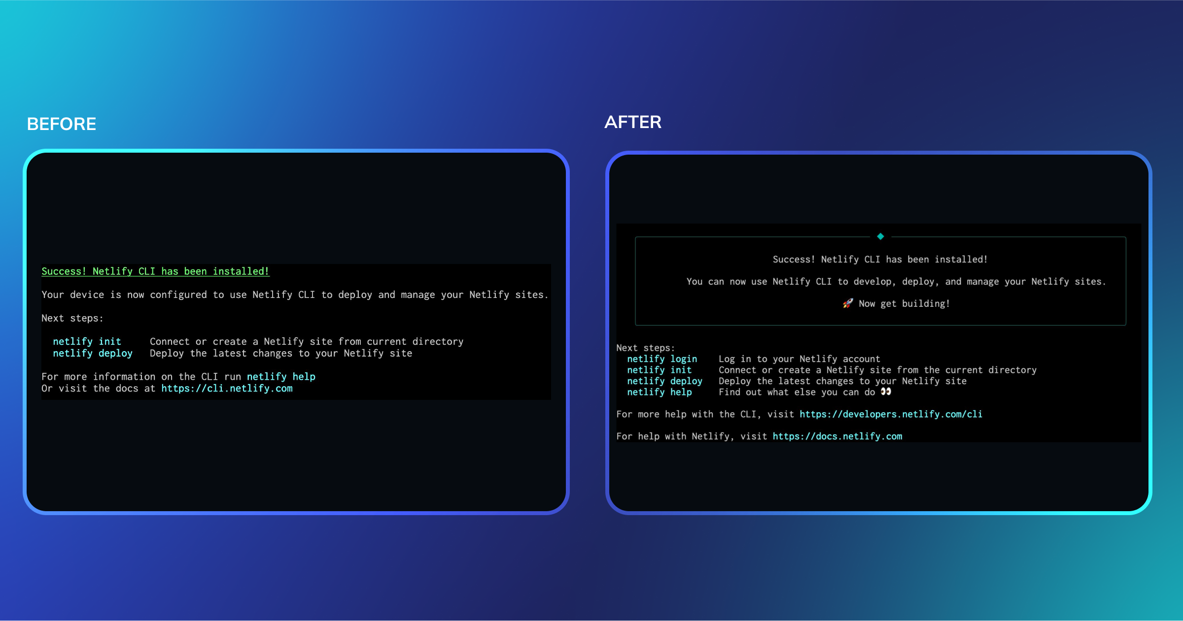 CLI updates