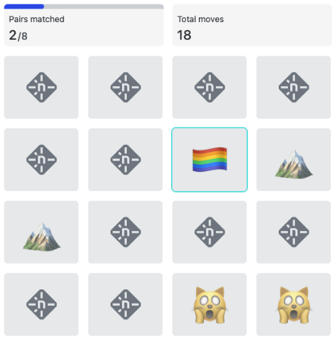 Netlify’s original match tiles game