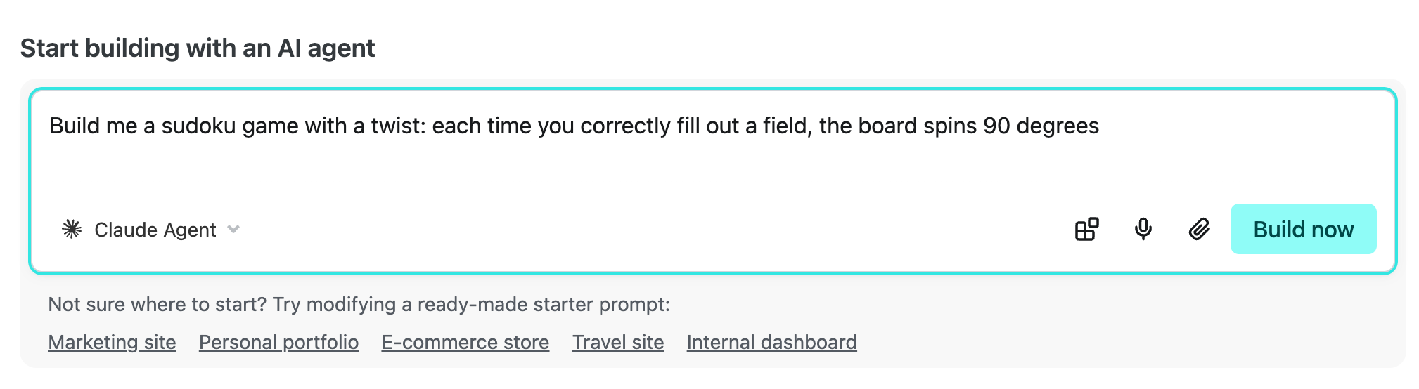 Prompt an AI agent