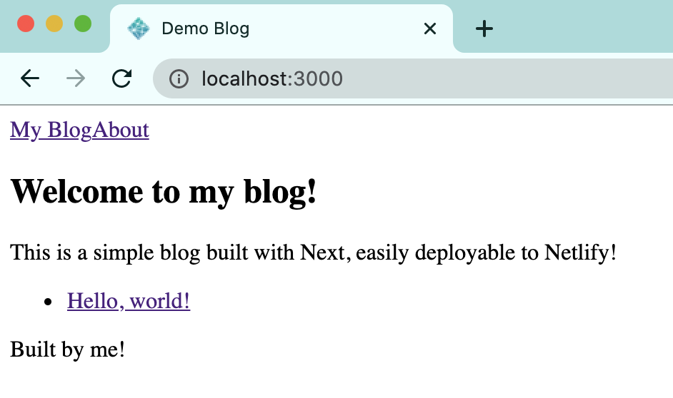Next.js project showing list of blog posts on our homepage