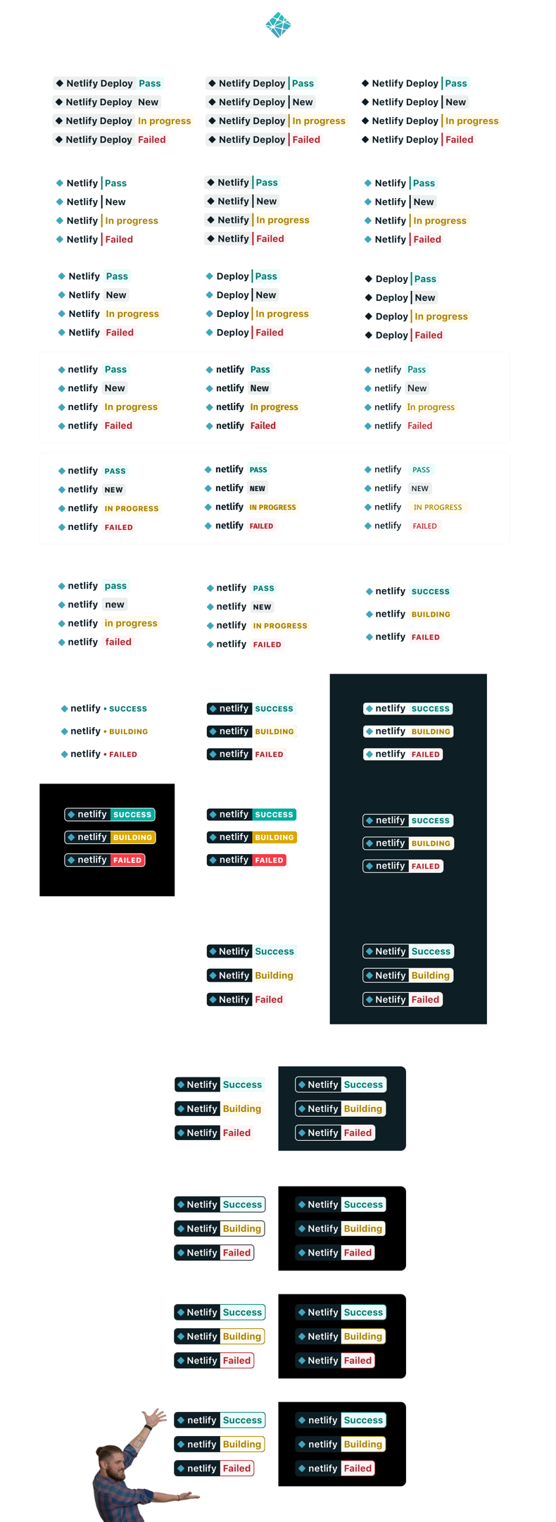 netlify badges design iterations