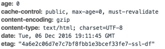 our caching headers from Chrome's dev tools