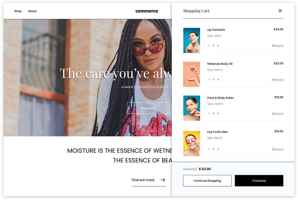 Commerce.js Next.js demo store screenshot