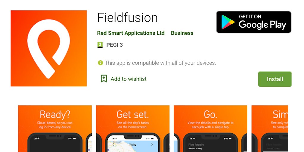 Fieldfusion mobile app in Google Play store