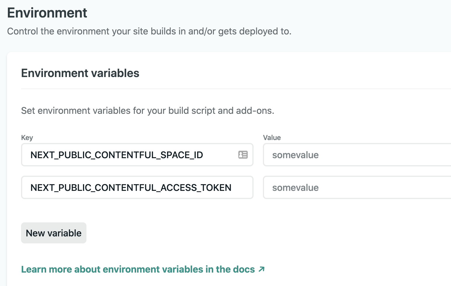 Netlify access tokens and Space ID