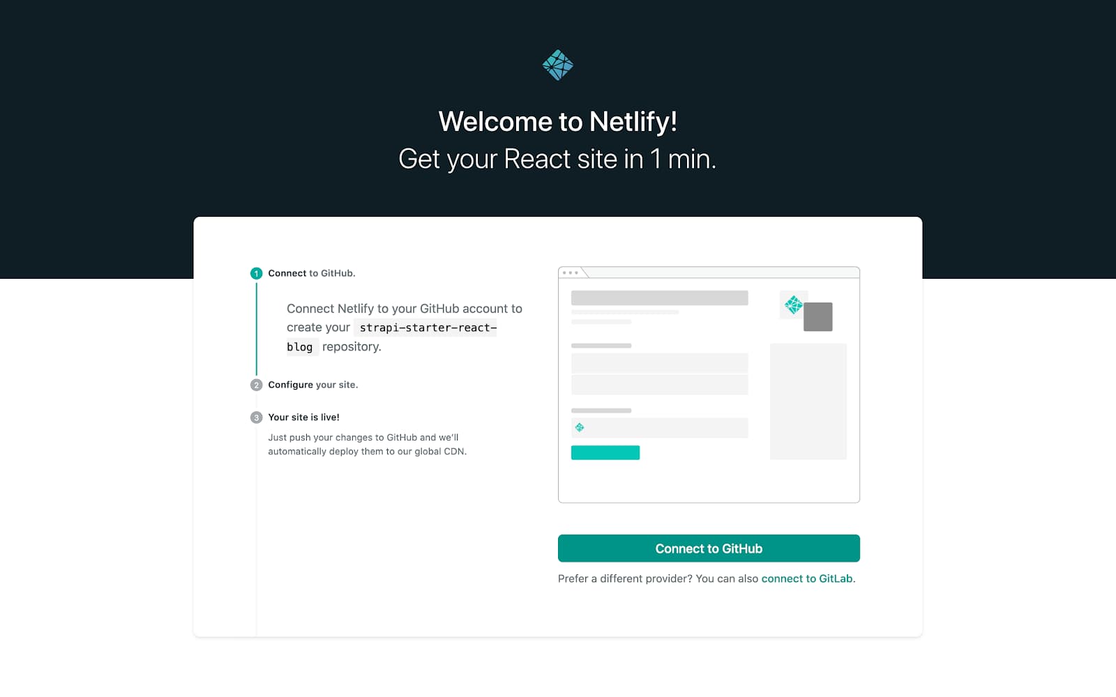 Deploy to Netlify workflow landing page.