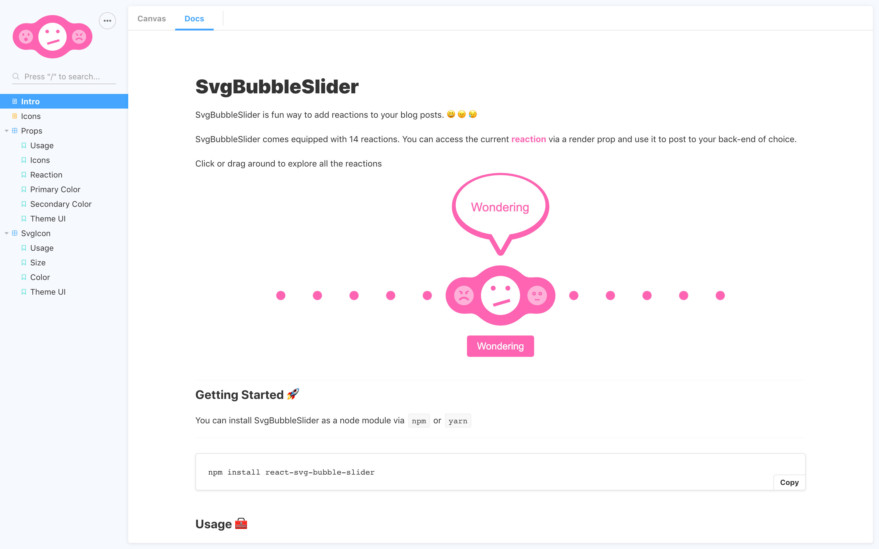 React SVG Bubble Slider