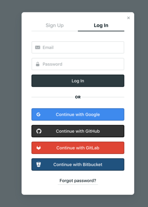 netlify identity login modal window