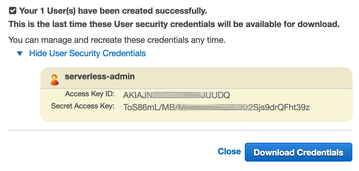 User Credentials