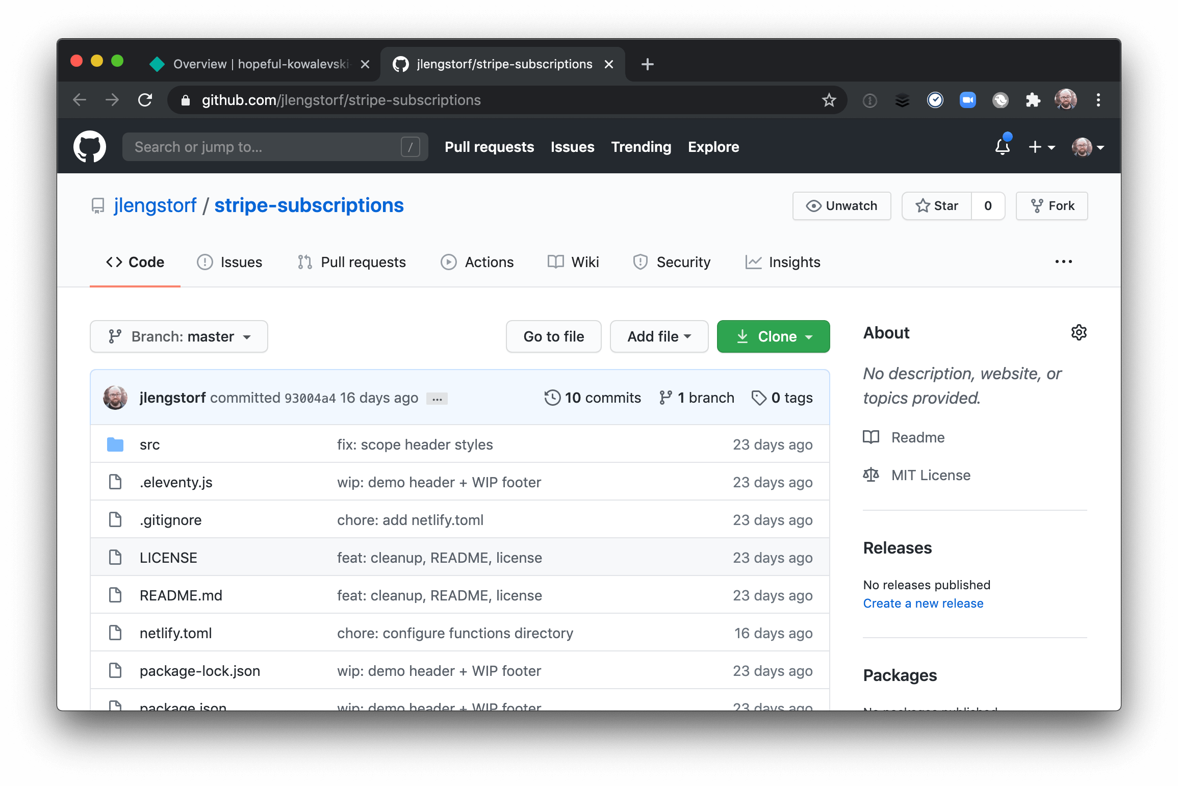 GitHub repo created by the Deploy To Netlify flow.