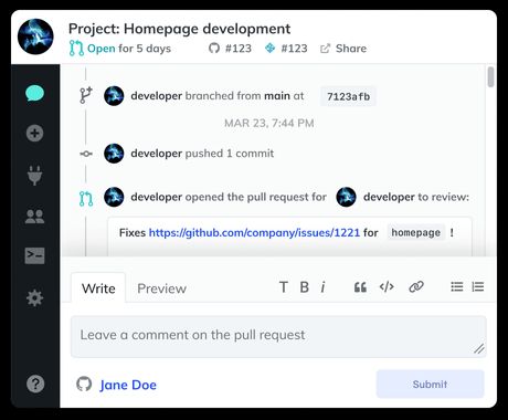 Graphic showing the Collaborative Deploy Previews UI
